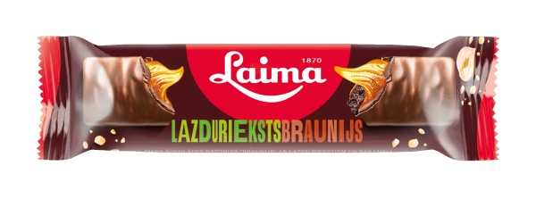 PIENA ŠOKOLĀDES BATONIŅŠ AR LAZDU RIEKSTIEM UN KARAMELI